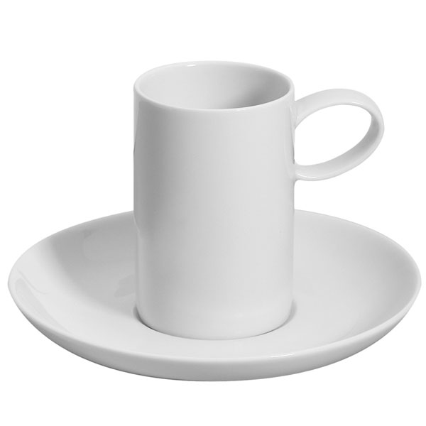 Coffee Cup and Saucer Domo White