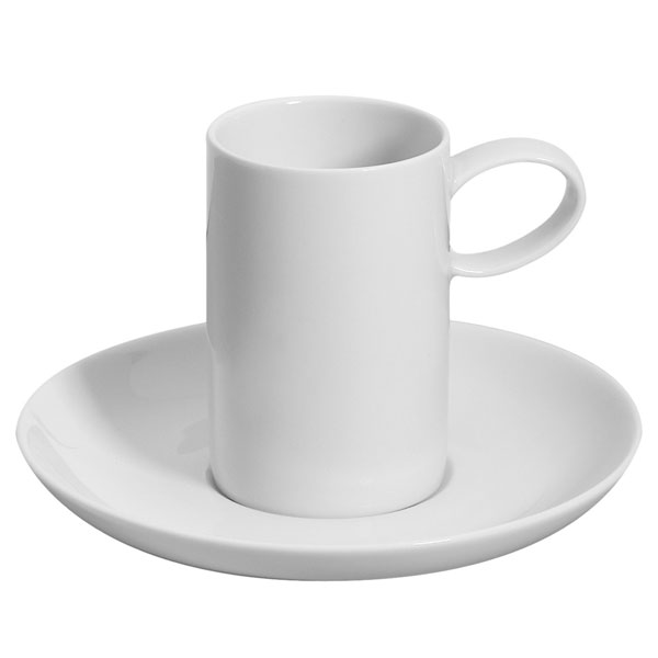 Large Coffee Cup and Saucer Domo White