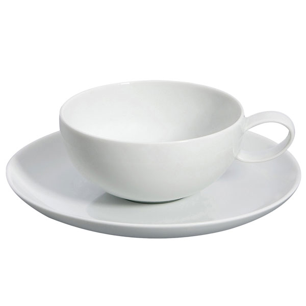 Tea Cup and Saucer Domo White