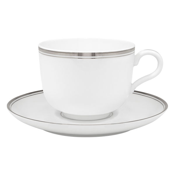 Tea Cup 28cl Antar + Saucer 15cm Olympus Platine
